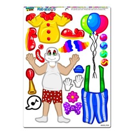 Graphics and More 'Happy Clown Dress-Up' Funny MAG-NEATO'S Novelty Gift Locker Refrigerator Vinyl Magnet Set