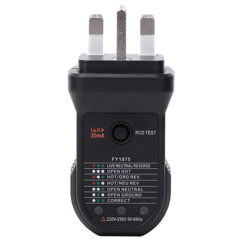 FY1875 Socket Tester Outlet Detector Safety Leakage Protection Testing InstrumentUK