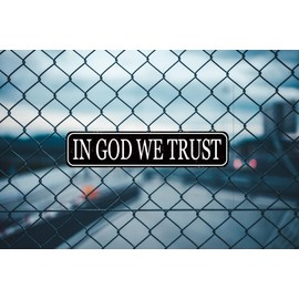 "In God We Trust" Sign - Rustic Metal Wall Decor, Vintage Inspirational Christian & Patriotic Art Black 16x4 Inch