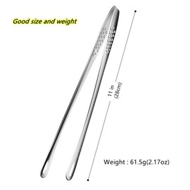 Korean BBQ Tongs Set, Korean Barbecue Tongs,Grill Tongs,Kitchen Tongs for Cooking,Stainless Steel Meat Tongs, Food Tongs, Bread Clip,Ice Tongs, Clip Head Hollow Design (2 Packs)