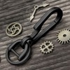 PJYTAC Black Titanium Carabiner Keychain, Quick Release Heavy Duty Key