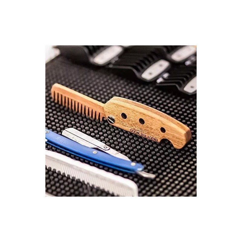 L Peine Plegable De Madera Tamaño De Bolsillo Color Marron