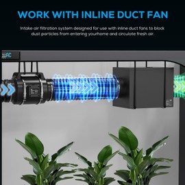 Filter Box 10 inches with Efficient Box Fan Filter, Duct Filters Box for Fresh Air Intake and Improved Airflow, HVAC Filter Box for Family, Factory, Minerals, Planting Tents