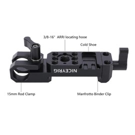NICEYRIG Man frotto quick release plate with 15 mm Rod Clamp,QR plate with Cold Shoe and 3/8-16” Ar ri Locating Hole for Man frotto Tripod,DJI Ronin-S / RS2 / RS3 / RS3Pro/ RS4 / RS4Pro