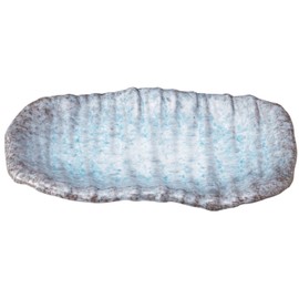 Santoku 06186 Banko Ware Long Square Plate, Blue Libu 06186 No. 6