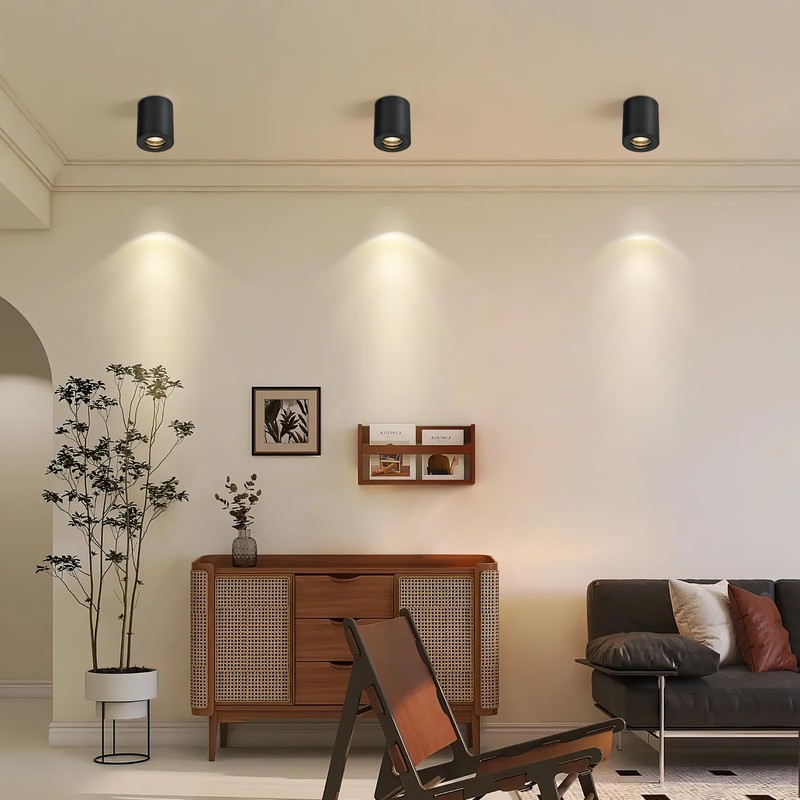 Gleonlux Ceiling Spotlight, Surface-Mounted Spotlight, IP44 Black, GU10 Surface-Mounted Spotlights,