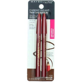 Maybelline Expert Eyes Twin Brow & Eye Pencils, Medium Brown [103], 0.06 oz (Pack of 10)
