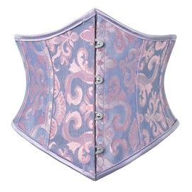 Scarlet Darkness Women Vintage Corset Belt Cosplay Ren Fair Lace Up Waist Belt Lavender Jacquard Size 8