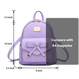 I IHAYNER Girls Bowknot Small Leather Backpack, Green, 22cm x 15cm x 26cm