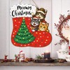 Meowy Christmas Wood Sign Merry Christmas Wall Hanging for Front