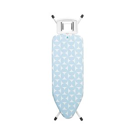 Brabantia Size C Ironing Board (49x18 in) 7 Height Options, Solid Steam Iron Rest Holder (Fresh Breeze) Non-Slip Feet, Anti-Collapse Child Locks