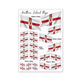 A4 Sticker Sheet Northern Ireland Flags Vinyl Stickers - Waving National Flag Country Travel Holiday Car Decal Scrapbook Aesthetic #81761