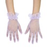 QRBTSCL Women's Short Mesh Gloves Ruffled Tulle Wedding Party Gloves
