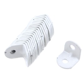 Coshar 20pcs Iron L Bracket Joint Right Angle Bracket Heavy Duty Shelf Braces for Floating Shelf Wood Table Top, White (19x19x18mm )