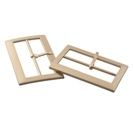 MAHAVIMOKSA Metal Single Prong Belt Buckle Square Center Bar Buckles for DIY Leather Craft Belt Strap Accessories, Metallic, Large