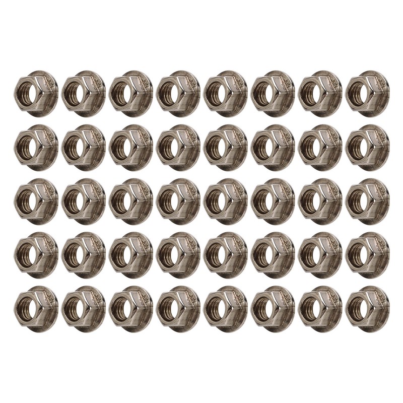 40pcs M10x1.25mm Hxagonal Flange Nuts Stainless Steel Rust Resistant Fine