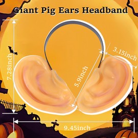 Xplanet Oversized Big Fake Ear for Women Men Jumbo Ear Giant Pig Funny Headwear for Cosplay Costume Party Outfit Accessories (Jumbo-A)