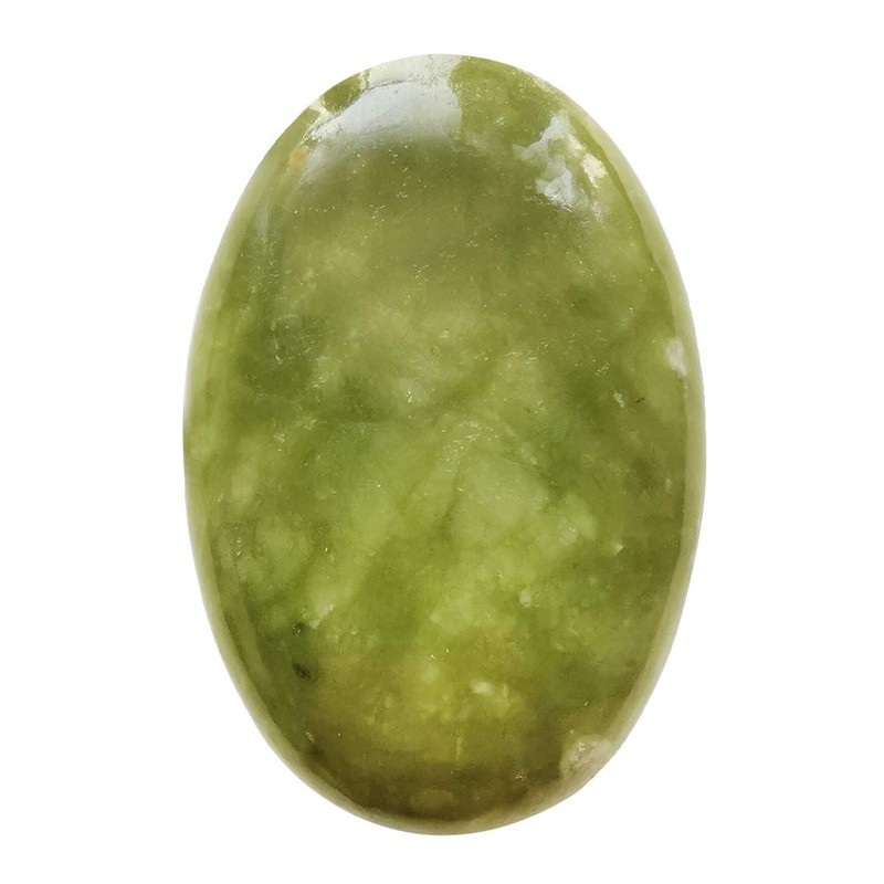 Lovionus89 Green Jade Polished Stones, Oval Palm Pocket, Healing Crystal