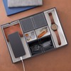 Juvale Leather Valet Catchall Tray for Men with 6 Compartments