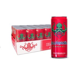 BLUMANIA WATERMELON 8.4 oz (Pack of 24 Cans) Energy Drink, Great Taste, No Jitters, No Preservatives