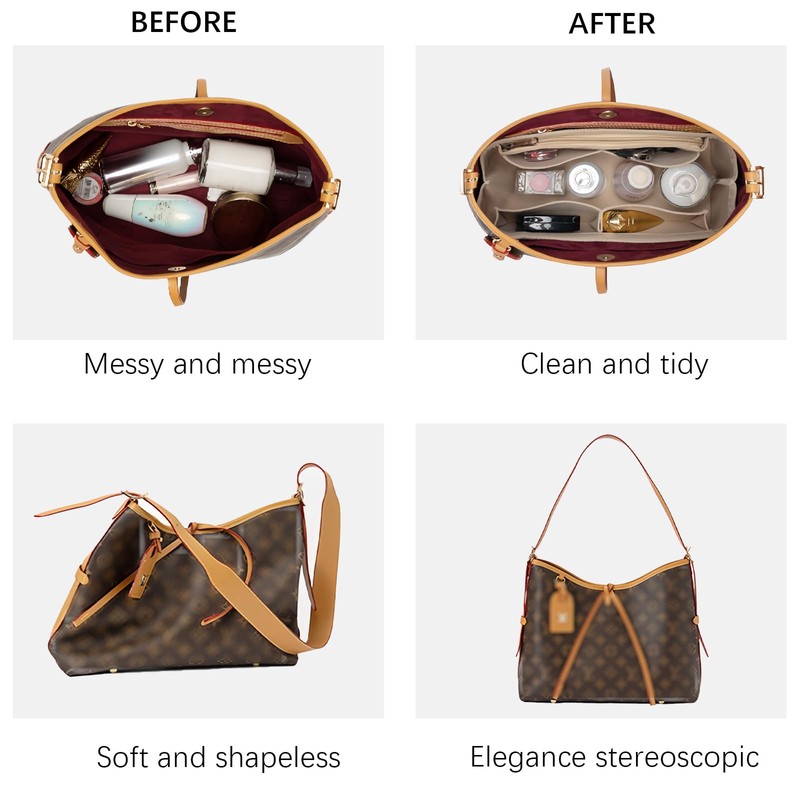 Lckaey tote Organizer Insert for Handbags&Tote Felt Bag for carryall