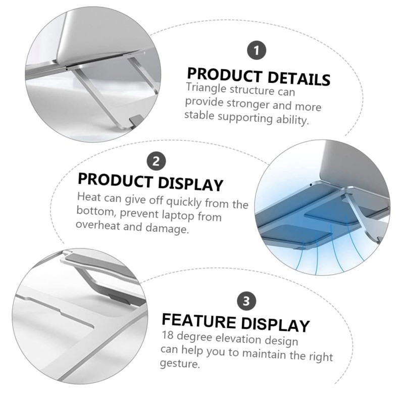 CAXUSD Alloy Laptop Bracket Portable Laptop Stand for Desk Heat