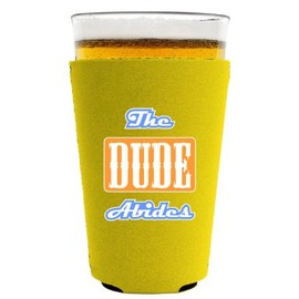 The Dude Abides Pint Glass Coolie Yellow