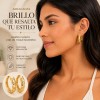 Arracadas Huggie Circonia Oro Laminado Espiral Elegante