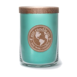 Eco Candle Co. Recycled Candle, Ocean Waves, 26 oz. - Scents of Marine Air, Citrus, & Musk - 100% Soy Wax, No Lead, Kraft Paper Label & Lid, Hand Poured, Made from Midwest Grown Soybeans