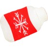 Hot Water Bottle with Cover 2 Litres Snowflake Design Red