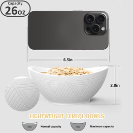 PYRMONT Small Wheat Straw Dessert Bowls Set of 4-10 OZ - Unbreakable Kids Bowls - Microwave & Dishwasher Safe - Serve Dessert, Yogurt, Ice-Cream - Memphis