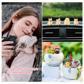 Beadthoven 10Pcs Dog Figurines 10 Styles Mini Resin Dogs Small Cute Dog Figurines Tiny Fairy Garden Animals Miniature Figurines for Micro Landscape Home Car Plant Decorations Dog Lovers