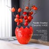 Cute Strawberry Flower Vase, Ceramic Strawberry Shaped Vase Fun Fruit