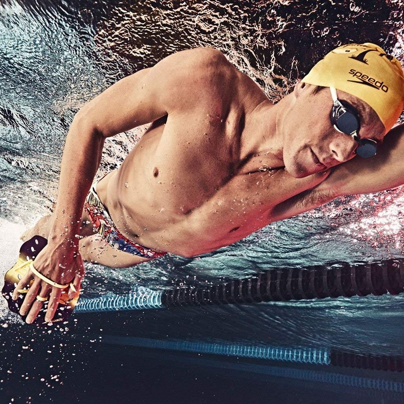 Speedo Unisex Swim Training Preflex Paddles,Yellow,Large