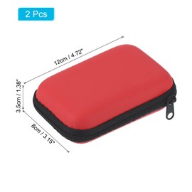 PATIKIL Dart Case, 2 Pack Multi-Functional EVA Darts Carrying Storage with Mesh Pockets for Darts, Tips, Flights, Accessories, Red