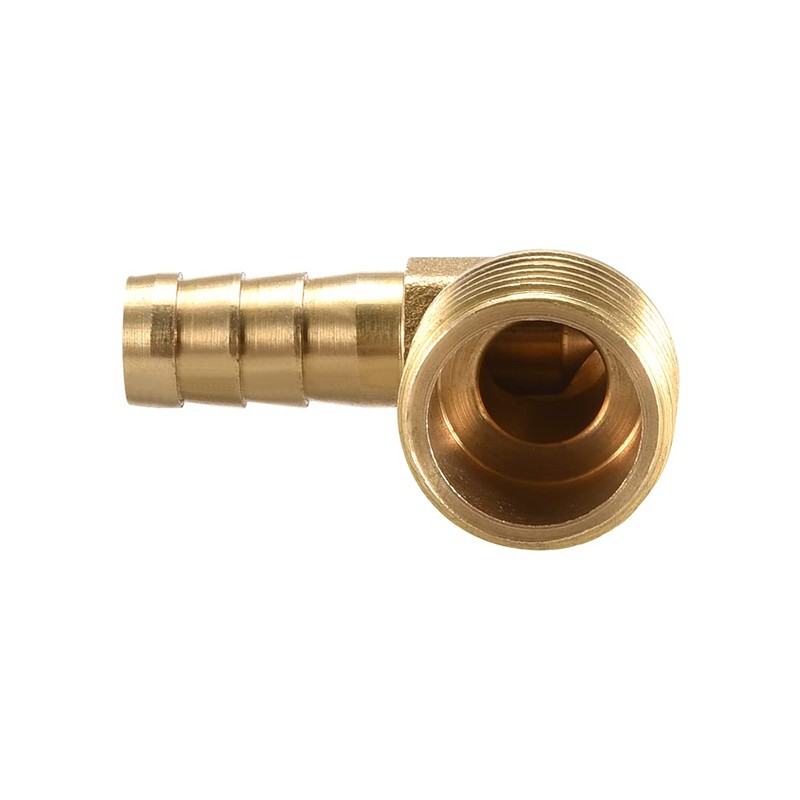 sourcing map Brass Barb Hose Fitting, 90 Degree Elbow 10mm