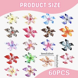 60Pcs 3D Flower Nail Charms for Nail Art Decoration Nail Accessories Ideal for DIY Manicure Multiple Colors Suitable for Nail Enthusiasts Creating Stunning and Unique Designs