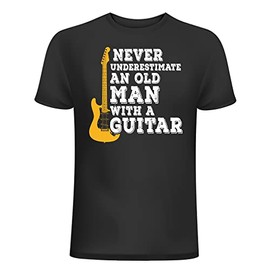 Old Man with a Guitar – Graphic Tees for Men – White Shirts