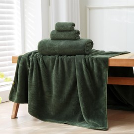 Akzpe 40x80 Inches Bath Sheets Towels for Adults Oversized Bath Towels Extra Large Luxury Super Soft Absorbent Quick Dry Microfiber(Olive Green,2PCS)