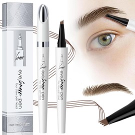Lápiz de Cejas Lápiz Para Microblading De Cejas - Lápiz de Tatuaje de Cejas Microblading 3D con Punta de 4 Horquillas, Eyebrow Tattoo Pencil 4 Fork Tip 3D Microblading, Crear Cejas Naturales (Marron oscuro)