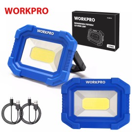 WORKPRO LED Work Light, Rechargeable Magnetic Work Lights with Stand 4 Modes