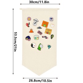 Junbyuhu 2PCS Pin Wall Display Banners Blank Wall Canvas Banner Badge Collection Board Pin Banners Decorative DIY Plaque for Display Buttons and Label Collections（Primary Color）
