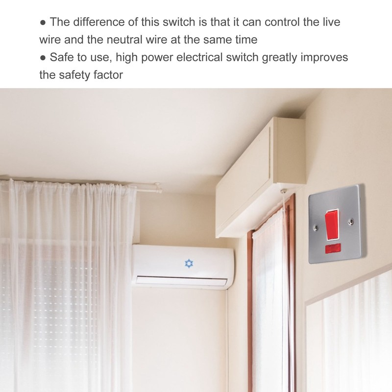 Wall Plate Switch Double Inlet Outlet 45A Air Conditioning Panel