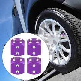 X AUTOHAUX 4pcs Purple Tire Valve Caps Wheel Valve Covers Dustproof for Car