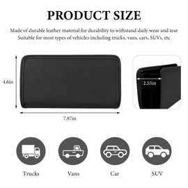 DXNQ Car Trash Can, Leather Foldable Hanging Trash Bag, Multi-Function Mini Storage Box Garbage Can for Car Back Seats and Side Door, Black