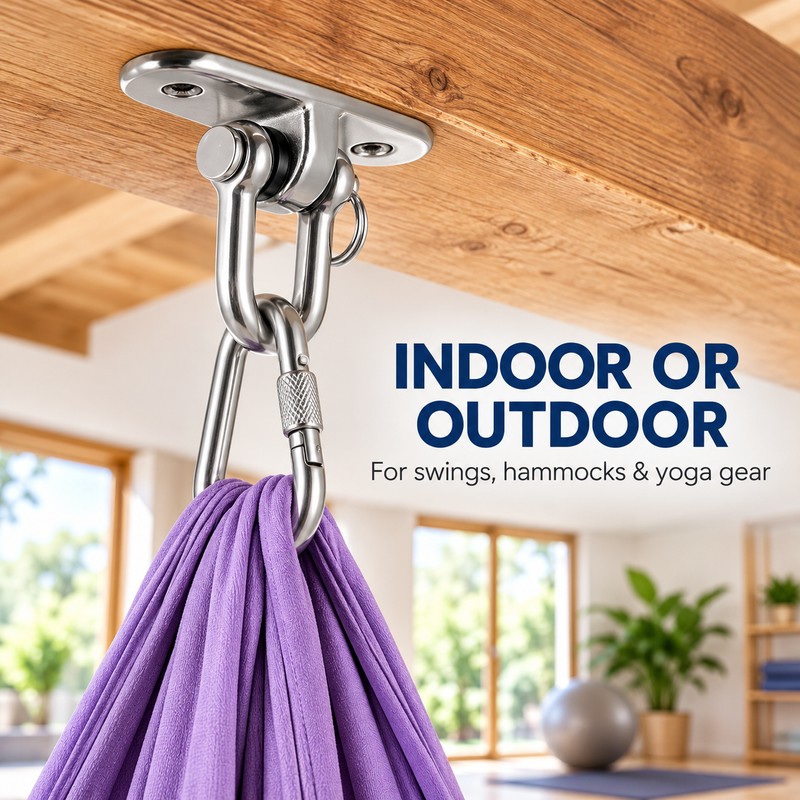 360° Rotating Swing Hanger Set, 304 Stainless Steel Ceiling Mount