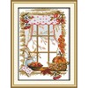 Amiiba Stamped Cross Stitch Kits, The Autumn of Four Seasons,