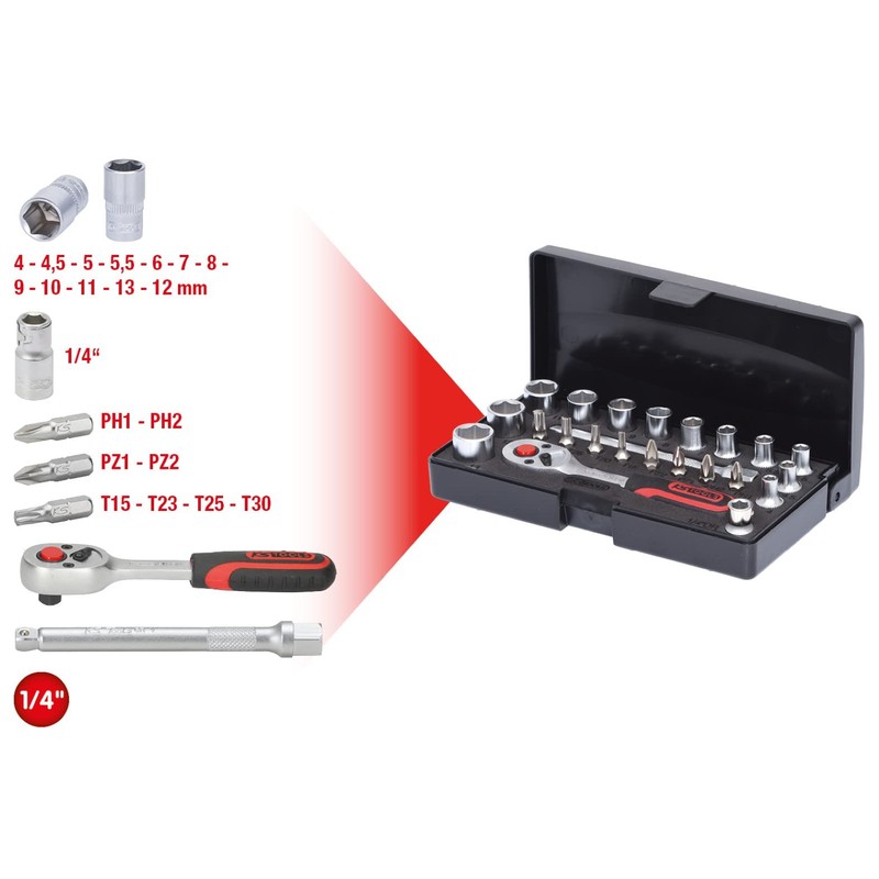 KS Tools 911.0623 1/4" Socket set, 23 pcs