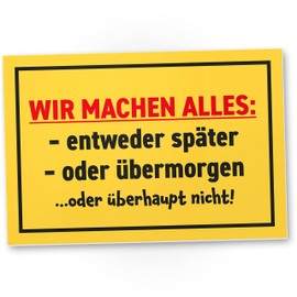 DankeDir! Wir Machen Alles - Schild 30 x 20 cm - Karte Geburtstagsgeschenk Spruchschild lustiger Spruch Türschild Büro - Kollegen Freunde Deko Partydeko Party Geschenkidee Geschenk
