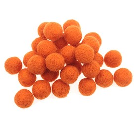 Zasy 20mm Needle Felt Wool Balls Felt Pom Pom Beads DIY Accessories Garlands 30pcs (Orange)